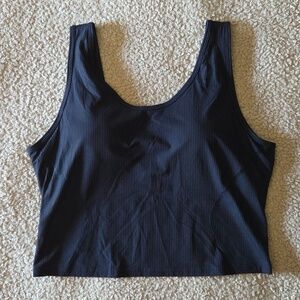 NWOT Gymshark Ribbed Body Fit Midi Tank With Shelf In Navy Blue